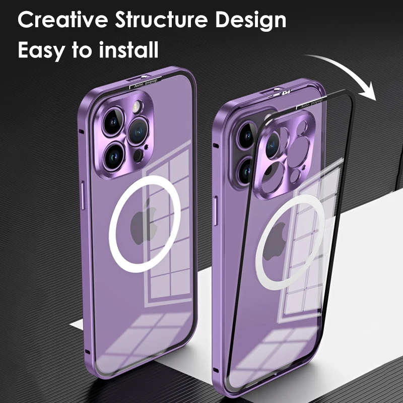 Magnetic Metal Phone Case For Iphone 13 12 14 Pro Max Plus Aluminum Frame Transparent Back Cover For Samsung S23 S22 Ultra Plus
Magnetic Metal Phone Case For Iphone 13 12 14 Pro Max Plus Aluminum Frame Transparent Back Cover For Samsung S23 S22 Ultra Plus