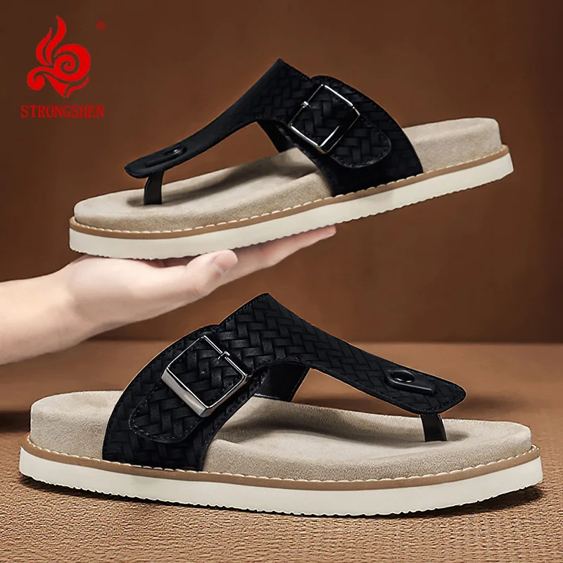 Men's Webbing Buckle Flip Flops Summer Beach Slippers Casual Breathable Flat Sandals For Men Plus Size 38-44
Men's Webbing Buckle Flip Flops Summer Beach Slippers Casual Breathable Flat Sandals For Men Plus Size 38-44