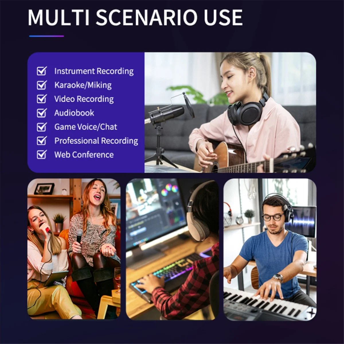 AB20-Professional 36bit 384kHz Audio Interface 2 in 2 Out Usb Sound Card Recording for Music Studio Microphone DJ Mixer
AB20-Professional 36bit 384kHz Audio Interface 2 in 2 Out Usb Sound Card Recording for Music Studio Microphone DJ Mixer