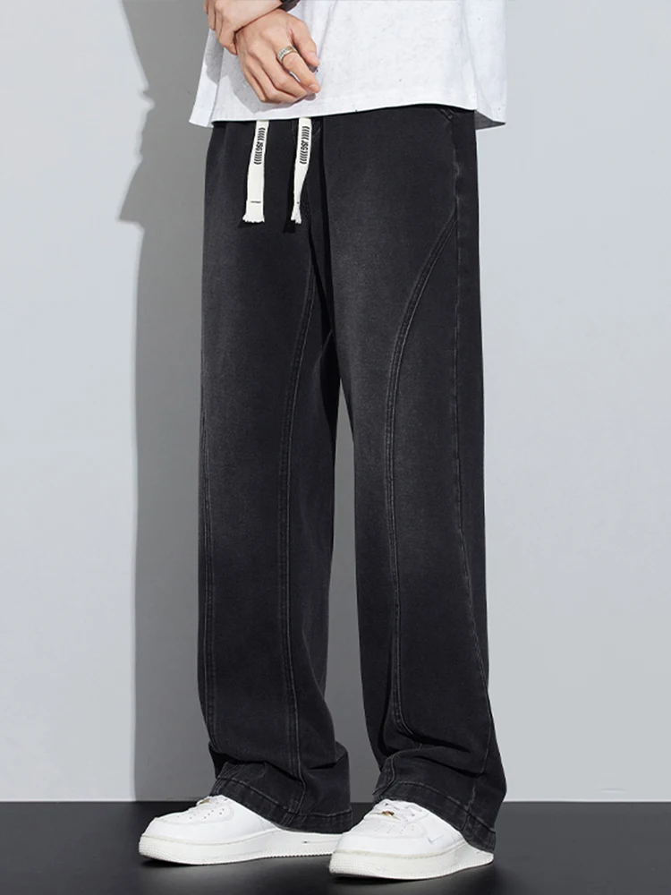 Джинсы с американской талией в стиле ретро, мужские летние тонкие модные свободные широкие брюки, прямые повседневные брюки из смеси хлопка и полиэстера
Джинсы с американской талией в стиле ретро, мужские летние тонкие модные свободные широкие брюки, прямые повседневные брюки из смеси хлопка и полиэстера