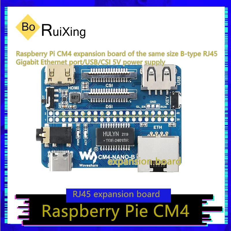 5PCS/LOT CM4-NANO-B Expansion Board Of The Same Size B-type RJ45 Gigabit Ethernet Port/USB/CSI 5V Power Supply
5PCS/LOT CM4-NANO-B Expansion Board Of The Same Size B-type RJ45 Gigabit Ethernet Port/USB/CSI 5V Power Supply