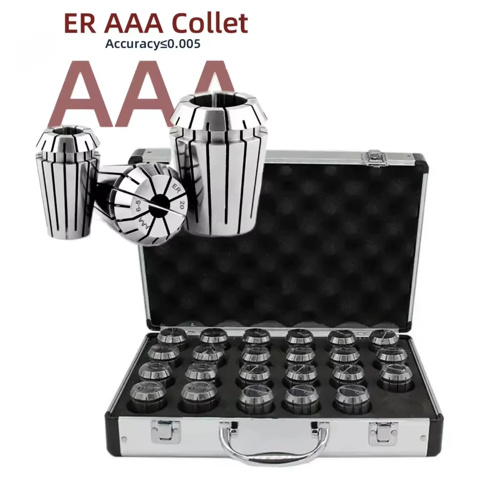 ER40 ER32 ER25 ER20 ER16 Set Spring Collet Chuck AAA 0.003mm for CNC Milling Tool Holder Engraving Machine Metal Aluminum Box
ER40 ER32 ER25 ER20 ER16 Set Spring Collet Chuck AAA 0.003mm for CNC Milling Tool Holder Engraving Machine Metal Aluminum Box