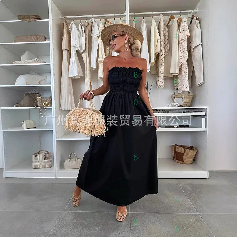 Fashion Pleated Tube Top Dress Summer Long Dress, Women Ruched Bodycon Dresses Jumpsuit Playsuit Evening Dress
Fashion Pleated Tube Top Dress Summer Long Dress, Women Ruched Bodycon Dresses Jumpsuit Playsuit Evening Dress