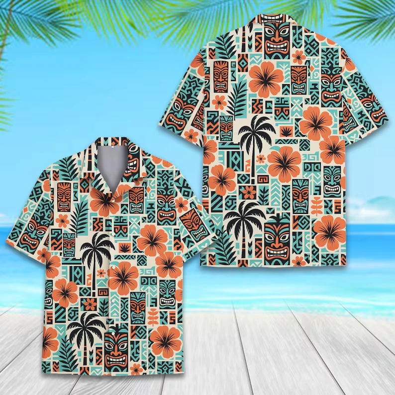 26 Summer Men's Hot Selling Hawaiian Shirt Retro Tiki Totem Print Short Sleeved Casual Seaside Vacation Style Plus Size T-shirt
26 Summer Men's Hot Selling Hawaiian Shirt Retro Tiki Totem Print Short Sleeved Casual Seaside Vacation Style Plus Size T-shirt