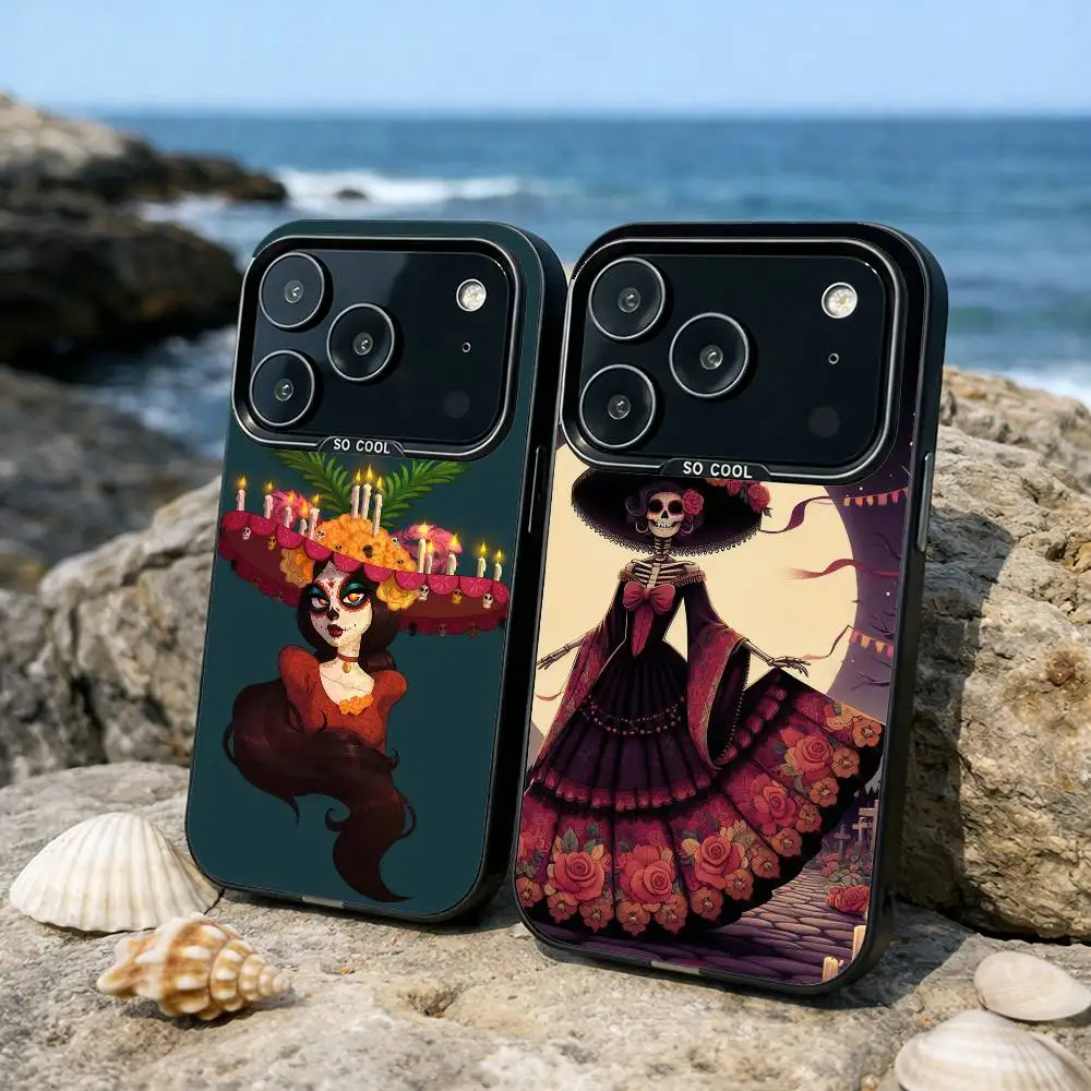 Day of the Dead Mexican Catrina Skull Phone Case For iPhone17 16 15 14 13 12Pro Max Grey Black Matte Laser Metallic Aurora Funda
Day of the Dead Mexican Catrina Skull Phone Case For iPhone17 16 15 14 13 12Pro Max Grey Black Matte Laser Metallic Aurora Funda