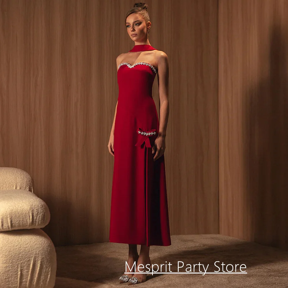 Sexy Party Dresses Customized Sweetheart Sleeveless Crystal Bow A Line Ankle Length Cocktail Evening Gown Arabian Prom Dress
Sexy Party Dresses Customized Sweetheart Sleeveless Crystal Bow A Line Ankle Length Cocktail Evening Gown Arabian Prom Dress