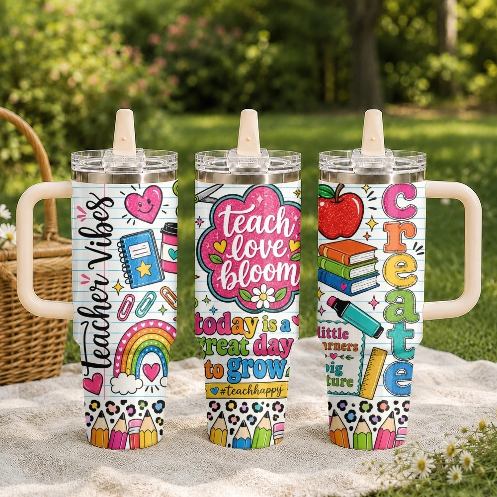 Teacher's Joy Vacuum Flasks 40oz Stainless Steel Tumbler with Handle Straw Lid Vacuum Insulated Double Wall Leak Proof
Teacher's Joy Vacuum Flasks 40oz Stainless Steel Tumbler with Handle Straw Lid Vacuum Insulated Double Wall Leak Proof