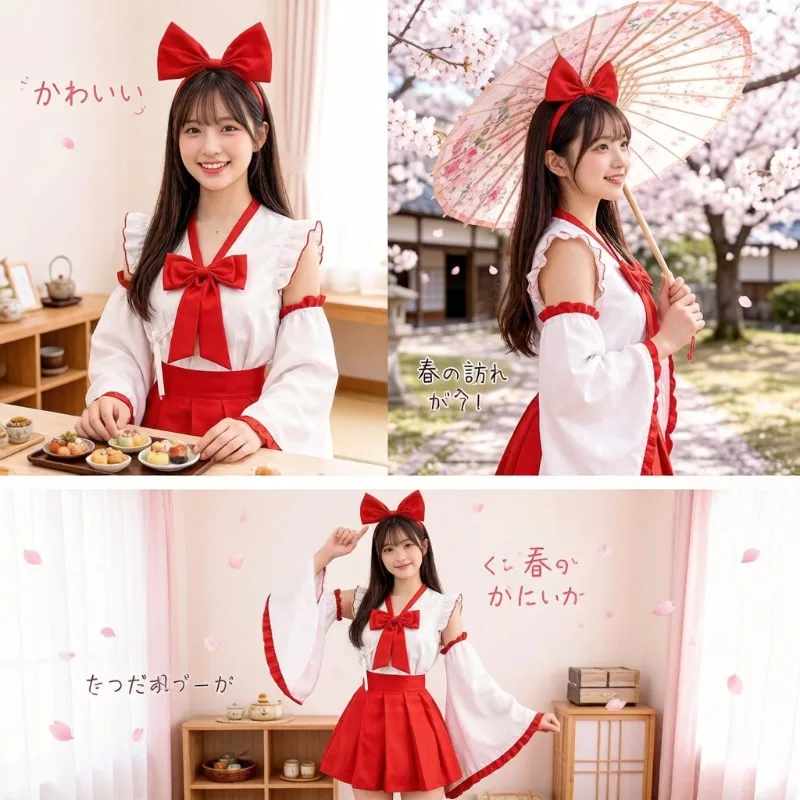 Japanese Vintage Shrine Maiden Cos Outfit Plus Size Kimono Lolita Costume For Halloween Stage Dance Party Role Play Festive Wear
Japanese Vintage Shrine Maiden Cos Outfit Plus Size Kimono Lolita Costume For Halloween Stage Dance Party Role Play Festive Wear