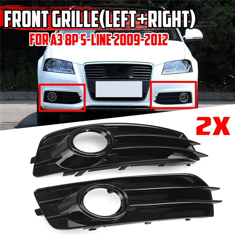 Black Car Front Bumper Fog Light Mesh Grille for Audi A3 8P S-Line 2009-2012 Fog Lamp Grille Covers 8P0807681 8P0807681
Black Car Front Bumper Fog Light Mesh Grille for Audi A3 8P S-Line 2009-2012 Fog Lamp Grille Covers 8P0807681 8P0807681