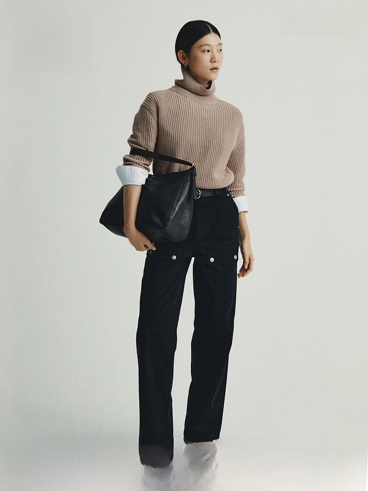 H&M Women's Knitted Sweater round Ne Ribbed Base Layer irt Casual Sle Fit Version Regular Thin Cotton Material
H&M Women's Knitted Sweater round Ne Ribbed Base Layer irt Casual Sle Fit Version Regular Thin Cotton Material