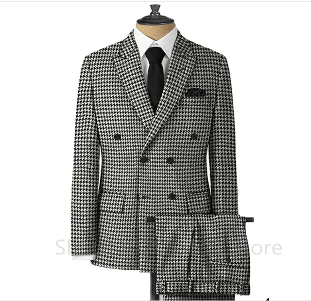 Plaid Men Suits for Wedding/Business Slim Fit 2 Piece Houndstooth Checkered Groom Tuxedos Male Fashion Clothes Jacket with Pants
Plaid Men Suits for Wedding/Business Slim Fit 2 Piece Houndstooth Checkered Groom Tuxedos Male Fashion Clothes Jacket with Pants