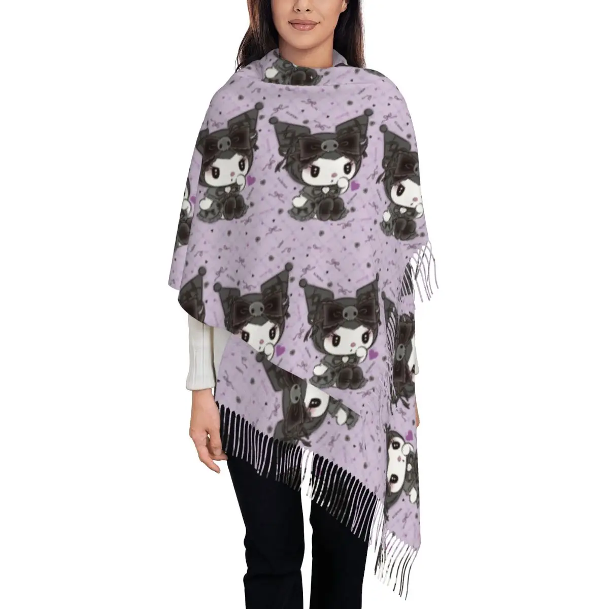 Custom Anime Kawaii Cartoon Kuromi Tassel Scarf Women Soft Shawl Wrap Ladies Winter Fall Scarves
Custom Anime Kawaii Cartoon Kuromi Tassel Scarf Women Soft Shawl Wrap Ladies Winter Fall Scarves