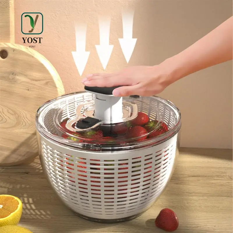 YOST-Salad Spinner Сушилка для салата, 1 рука, легкий пресс, большая сушилка для овощей, миксер для салата для зелени, трав, ягод, фруктов
YOST-Salad Spinner Сушилка для салата, 1 рука, легкий пресс, большая сушилка для овощей, миксер для салата для зелени, трав, ягод, фруктов