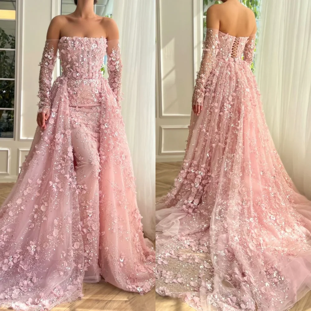 Customized Luxury Off the Shoulder Long Sleeves Evening Dress High Quality Organza Prom Dresses Temperament Bridal Party Gowns
Customized Luxury Off the Shoulder Long Sleeves Evening Dress High Quality Organza Prom Dresses Temperament Bridal Party Gowns