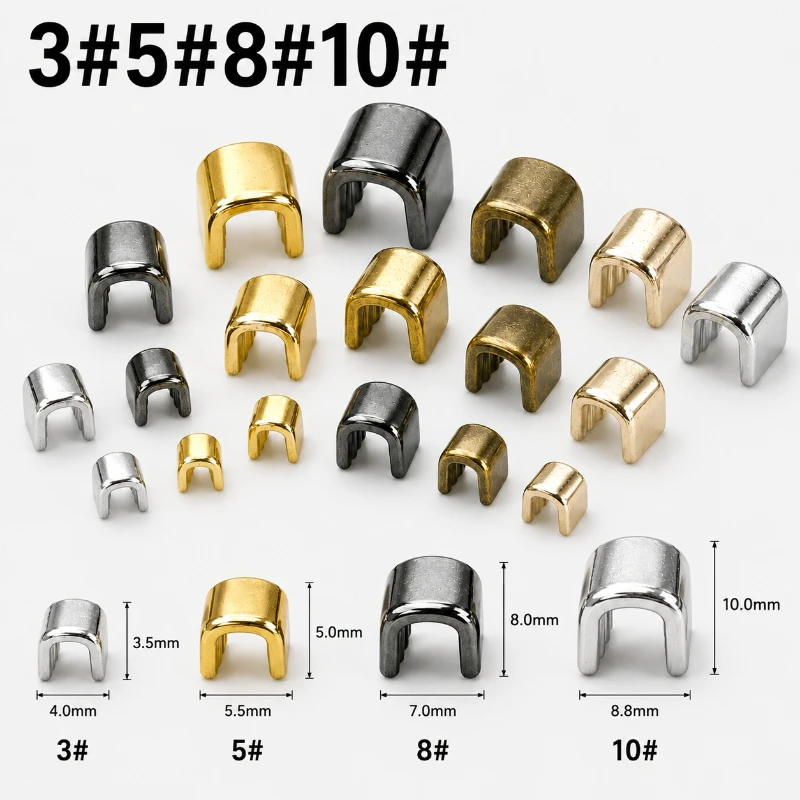 50/100/200g #3 #5 #8 #10 Metal U Shaped Zipper Top Stops End Clips for Clothing Bags DIY Zip Repair Sewing Hardware Accessories
50/100/200g #3 #5 #8 #10 Metal U Shaped Zipper Top Stops End Clips for Clothing Bags DIY Zip Repair Sewing Hardware Accessories