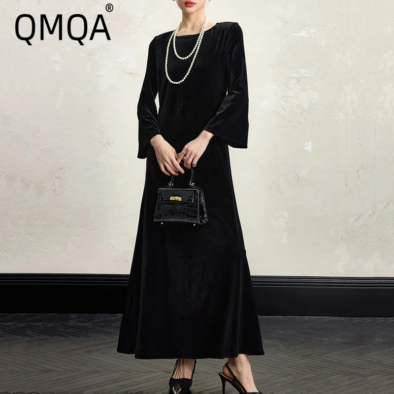 QMQA Fashion Women's Elegant Velvet Dress Round Neck Long Sleeve Solid Color High Waist Minimalist Dress 2025 Female New QM175
QMQA Fashion Women's Elegant Velvet Dress Round Neck Long Sleeve Solid Color High Waist Minimalist Dress 2025 Female New QM175