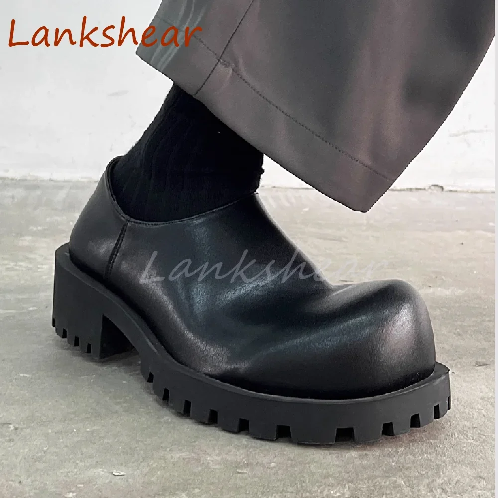 Женские лоферы без шнуровки с большим круглым носком, модные черные кожаные туфли дерби на толстой подошве, новые поступления 2025, весенняя обувь
Женские лоферы без шнуровки с большим круглым носком, модные черные кожаные туфли дерби на толстой подошве, новые поступления 2025, весенняя обувь