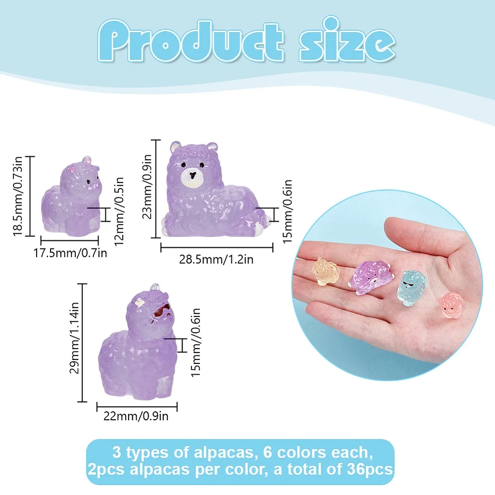 36Pcs 18 Styles Luminous Resin Alpaca Display Decoration for Home Office Desk Decoration Mixed Color 12~28.5x15~22x18.5~29mm
36Pcs 18 Styles Luminous Resin Alpaca Display Decoration for Home Office Desk Decoration Mixed Color 12~28.5x15~22x18.5~29mm