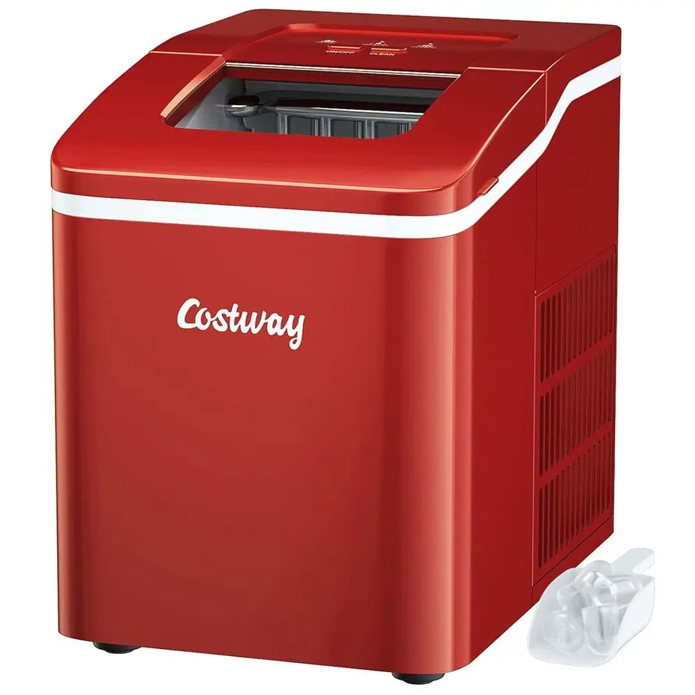 Portable 26-Pound Daily Ice Maker with Self-Cleaning, 8-Minute Cubes, Scoop and Removable Basket, Ideal for Home Parties, Red
Portable 26-Pound Daily Ice Maker with Self-Cleaning, 8-Minute Cubes, Scoop and Removable Basket, Ideal for Home Parties, Red