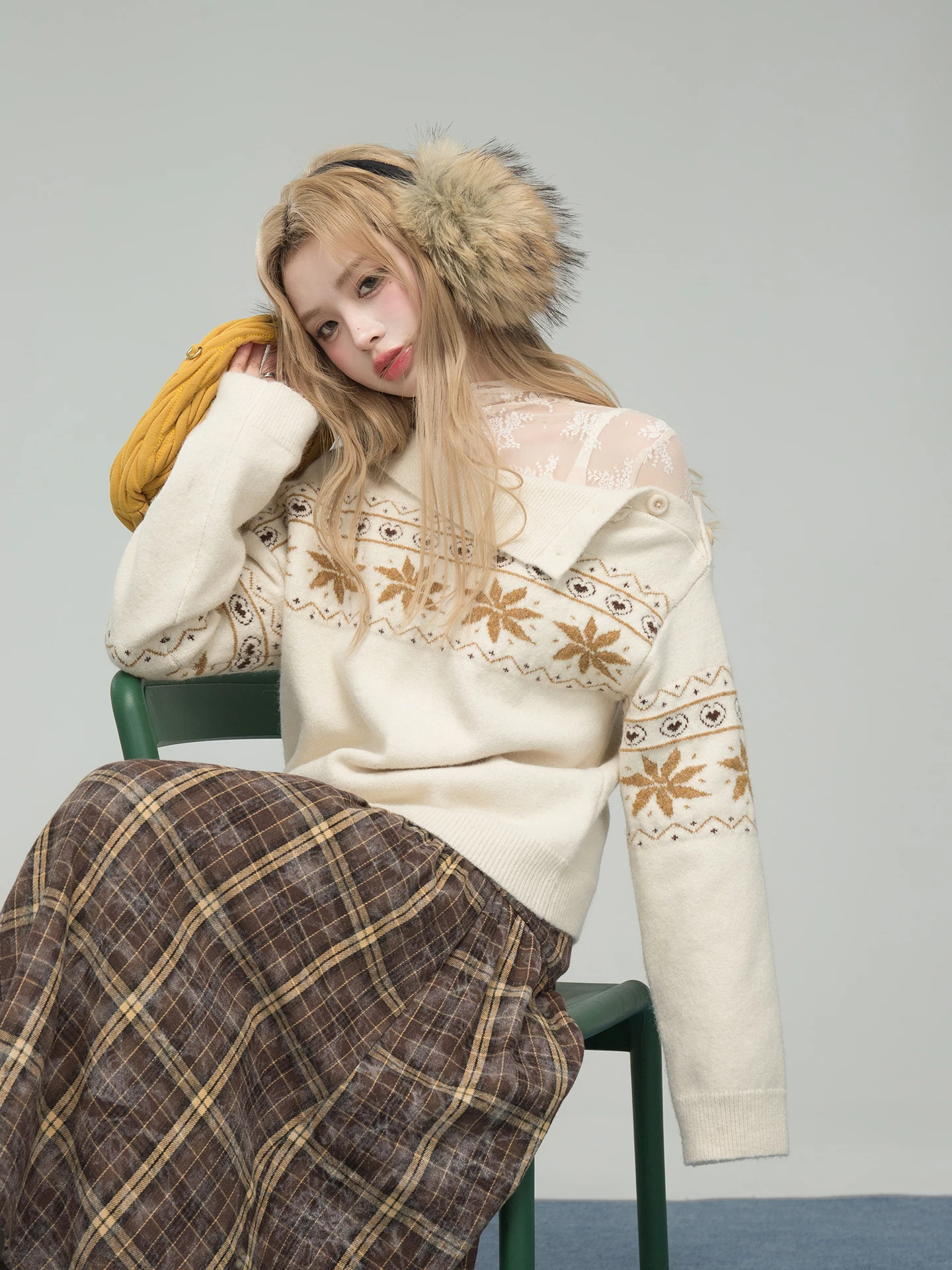 Романтический вязаный свитер Fair Isle с узором «Кленовый сироп» и «Молочная слива» на одно плечо, для повседневной носки, для прогулок, для путешествий и поездок на работу
Романтический вязаный свитер Fair Isle с узором «Кленовый сироп» и «Молочная слива» на одно плечо, для повседневной носки, для прогулок, для путешествий и поездок на работу