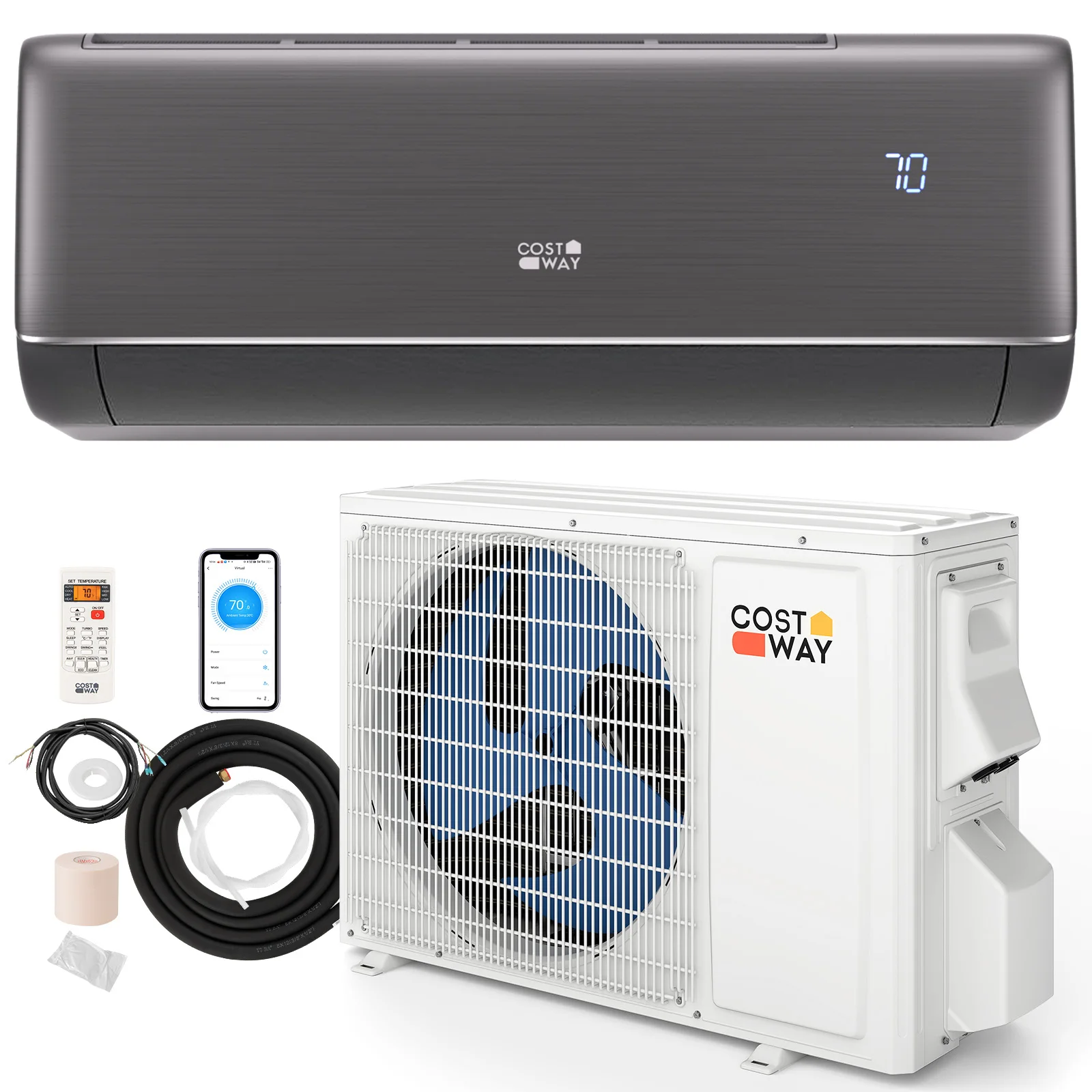 9100BTU Wifi Enabled Mini Split AC 20. 5 SEER2115V Inverter Air Conditioner
9100BTU Wifi Enabled Mini Split AC 20. 5 SEER2115V Inverter Air Conditioner
