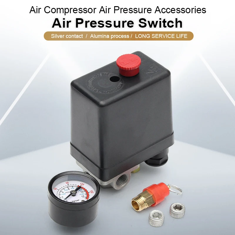 1/4'' BSP 4 Port 12 Single-phase Air Compressor Pressure 0-175 PSI Switch Control Valve Connector Safety Valve Pressure Gauge
1/4'' BSP 4 Port 12 Single-phase Air Compressor Pressure 0-175 PSI Switch Control Valve Connector Safety Valve Pressure Gauge