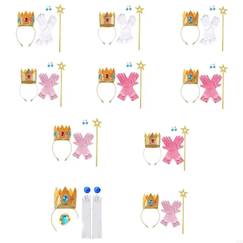 49MF Girls Princess Costume Accessories Earrings Gloves Magics Wand Halloween Princess Accessories Party Supply
49MF Girls Princess Costume Accessories Earrings Gloves Magics Wand Halloween Princess Accessories Party Supply