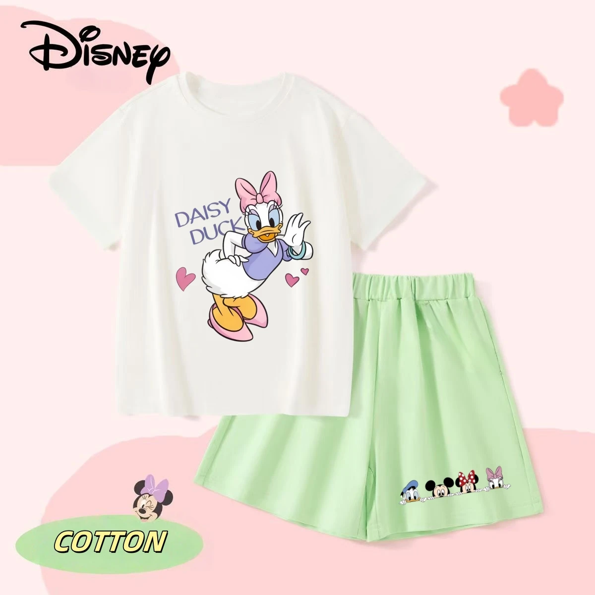 Disney Summer Baby Girls Solid Cotton Clothes Set Kid Daisy T-shirts Top and Shorts 2 Piece Suit Children Short Sleeve Outfits
Disney Summer Baby Girls Solid Cotton Clothes Set Kid Daisy T-shirts Top and Shorts 2 Piece Suit Children Short Sleeve Outfits