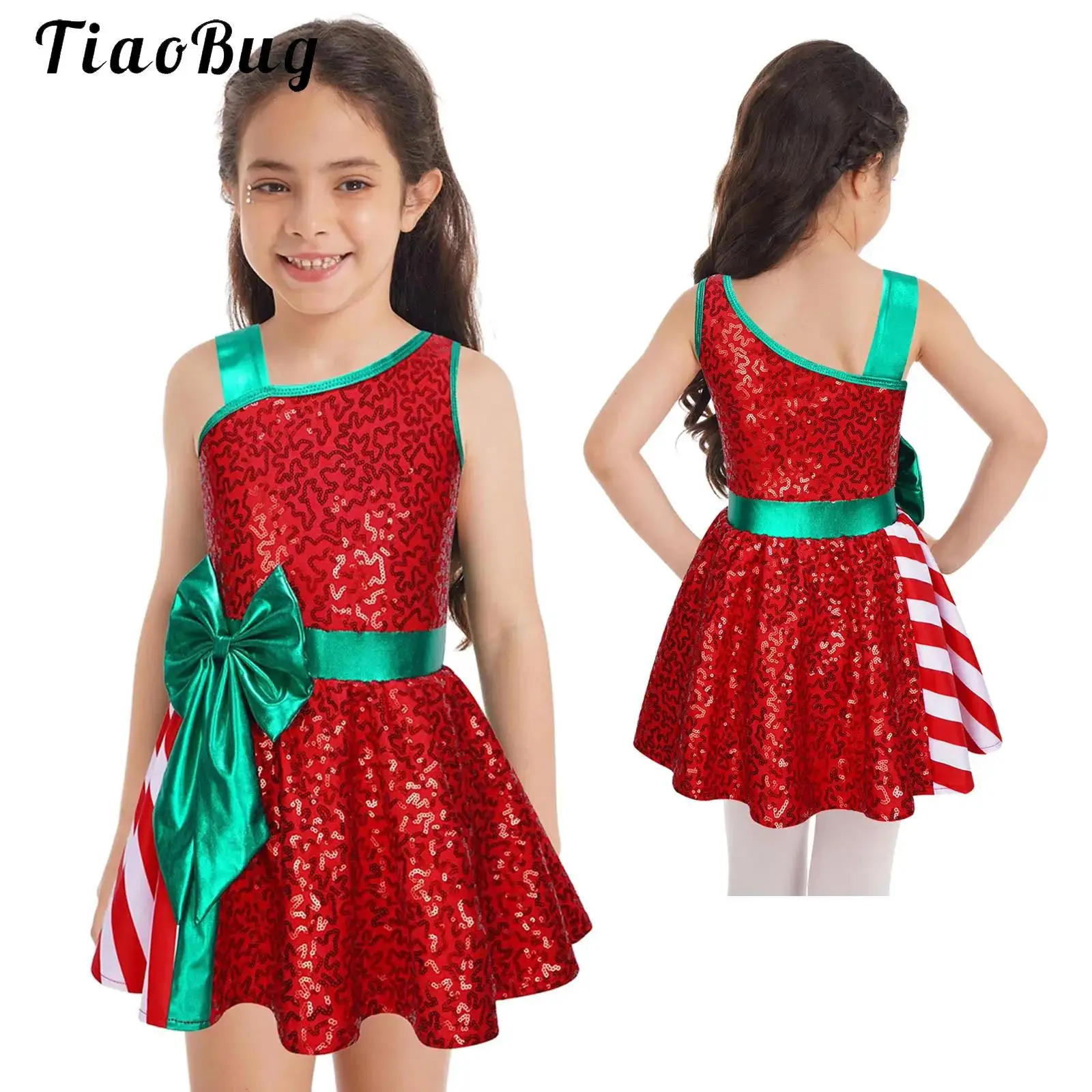 Kids Girls Candy Cane Striped Sequins Ballet Tutu Dance Dress Xmas New Year Miss Santa Clause Costume Bowknot Leotard Dancewear
Kids Girls Candy Cane Striped Sequins Ballet Tutu Dance Dress Xmas New Year Miss Santa Clause Costume Bowknot Leotard Dancewear