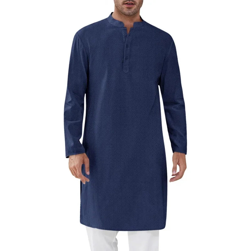 Mens Kaftan Thobe Textured Henley Shirt Long Sleeve Robe Casual Muslim Gown Shirt
Mens Kaftan Thobe Textured Henley Shirt Long Sleeve Robe Casual Muslim Gown Shirt