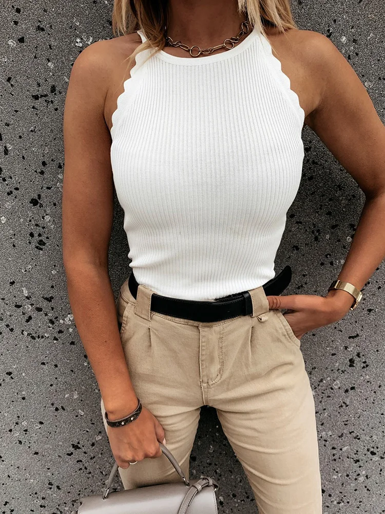 Women Round Neck Sexy Skinny Slim Blouse Elegant Femme Solid Summer Sleeveless Pullover Streetwear All Matching Casual Top Blusa
Women Round Neck Sexy Skinny Slim Blouse Elegant Femme Solid Summer Sleeveless Pullover Streetwear All Matching Casual Top Blusa