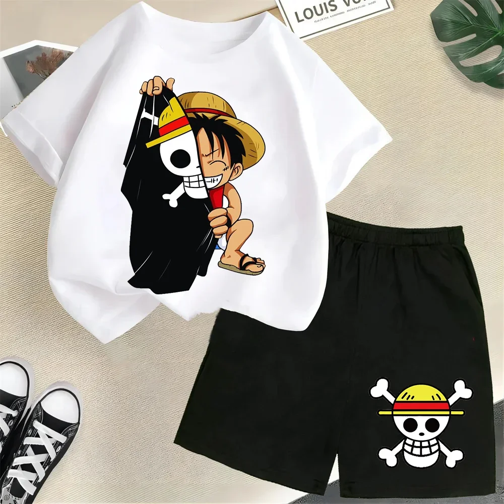 Luffy Anime Pattern Children's Clothing One Piece Boy Summer Anime Short-sleeved T-shirt Shorts 2-piece Children's Clothing Set
Luffy Anime Pattern Children's Clothing One Piece Boy Summer Anime Short-sleeved T-shirt Shorts 2-piece Children's Clothing Set