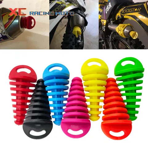 Tapón de tubo de escape para motocicleta, tubo de escape de Motocross, tapón de purga de aire de PVC, Protector de tubo de tapón de lavado para Honda KTM Yamaha Kawasaki