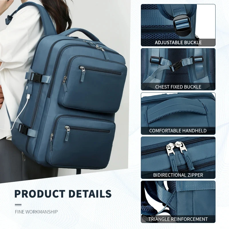 Large Travel Backpack for Women Men Cabin Bag Multifunctional Airplane Waterproof Backpack with USB Charging Anti-Theft Backpack
Large Travel Backpack for Women Men Cabin Bag Multifunctional Airplane Waterproof Backpack with USB Charging Anti-Theft Backpack