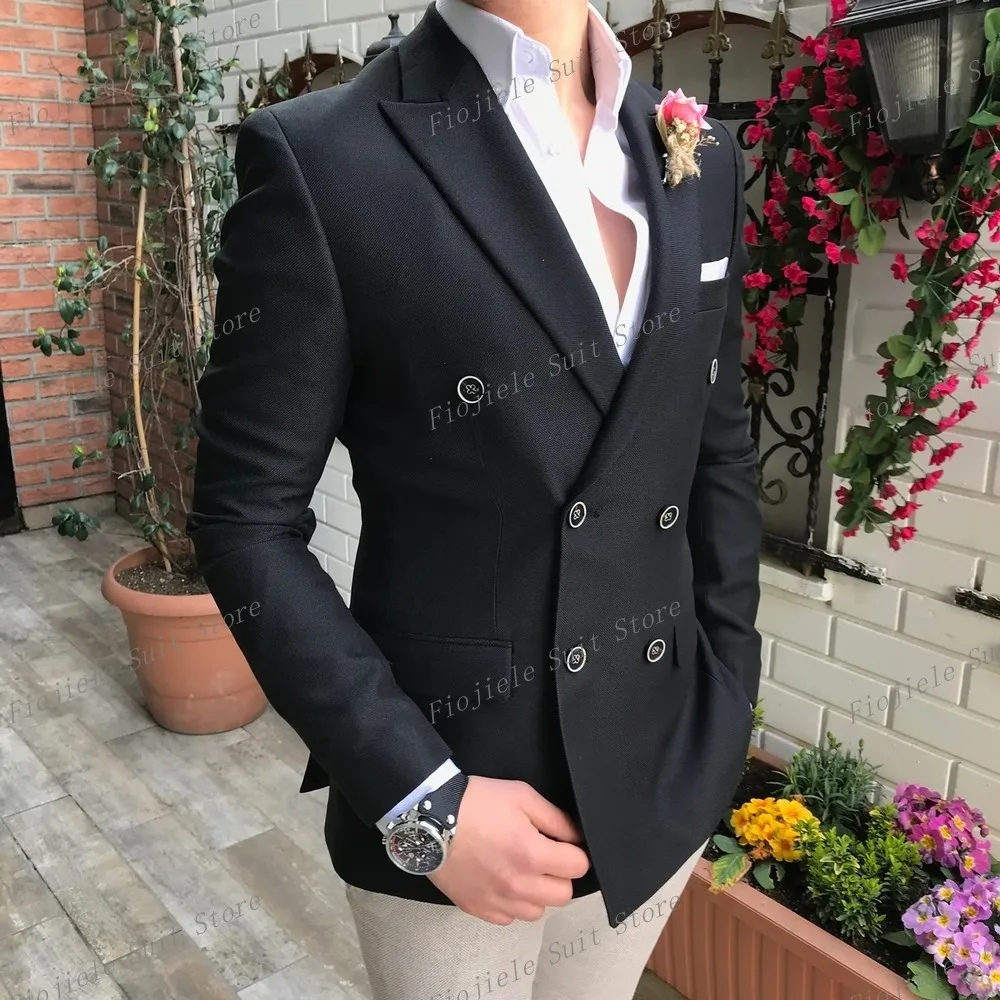 Black Jacket Beige Pants 2 Piece Set Men Tuxedo Groom Groomsman Business Suit Wedding Party Dress Special Occasions Tuxedo
Black Jacket Beige Pants 2 Piece Set Men Tuxedo Groom Groomsman Business Suit Wedding Party Dress Special Occasions Tuxedo