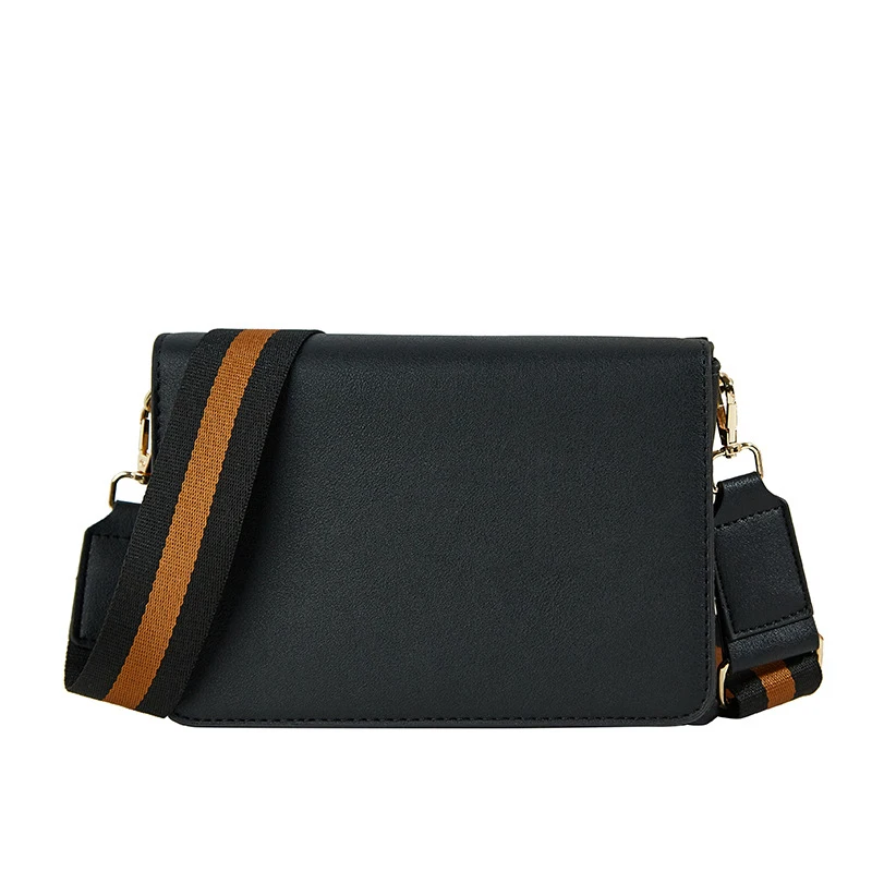 Simple Black Wide Strap Crossbody Bag Small Square Purse for Daily Commute
Simple Black Wide Strap Crossbody Bag Small Square Purse for Daily Commute