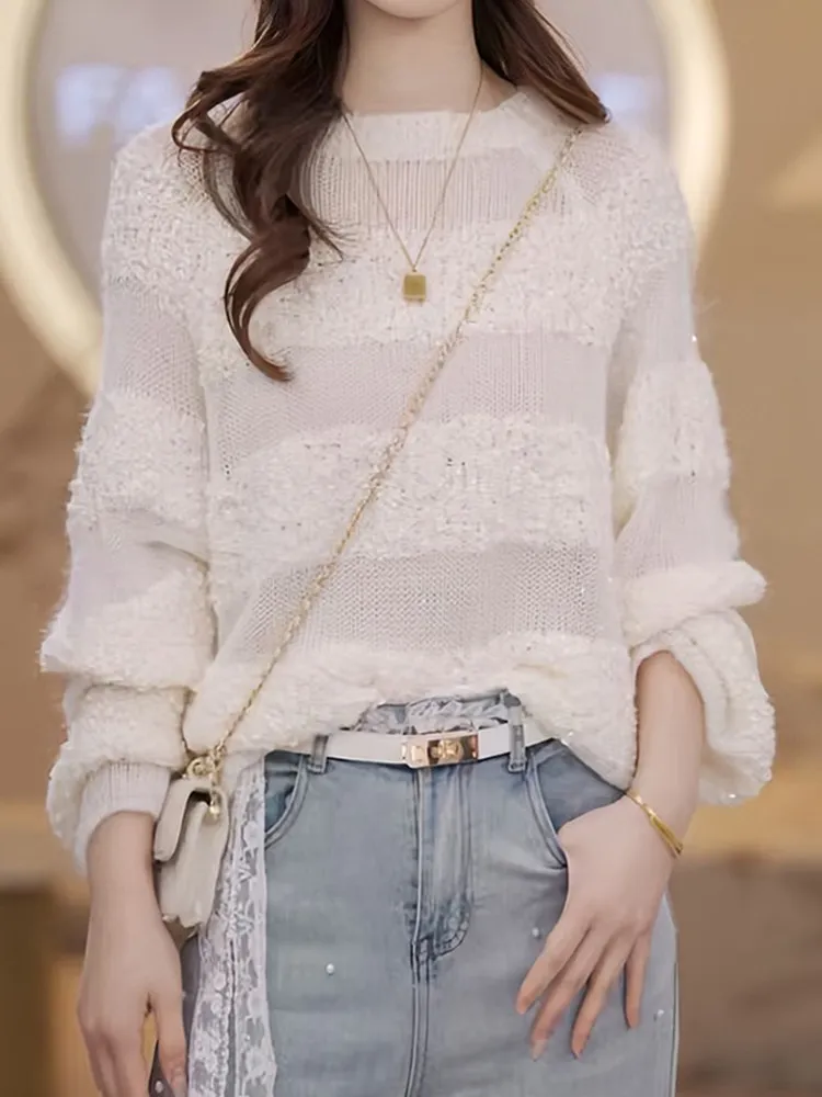 Fashionable round Neck Knitwear Women's Loose Style Spring 2026 Casual Comfortable Long Sleeve Top Elegant Slimming Trendy
Fashionable round Neck Knitwear Women's Loose Style Spring 2026 Casual Comfortable Long Sleeve Top Elegant Slimming Trendy
