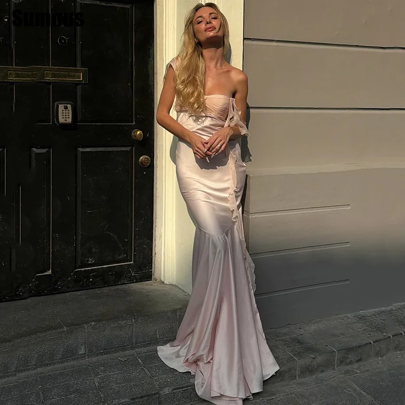 Sumnus Simple Blush Pink Mermaid Prom Dresses Square Collar Pleats Ruffle Maxi Birthday Party Dresses vestidos 2026 Customized
Sumnus Simple Blush Pink Mermaid Prom Dresses Square Collar Pleats Ruffle Maxi Birthday Party Dresses vestidos 2026 Customized