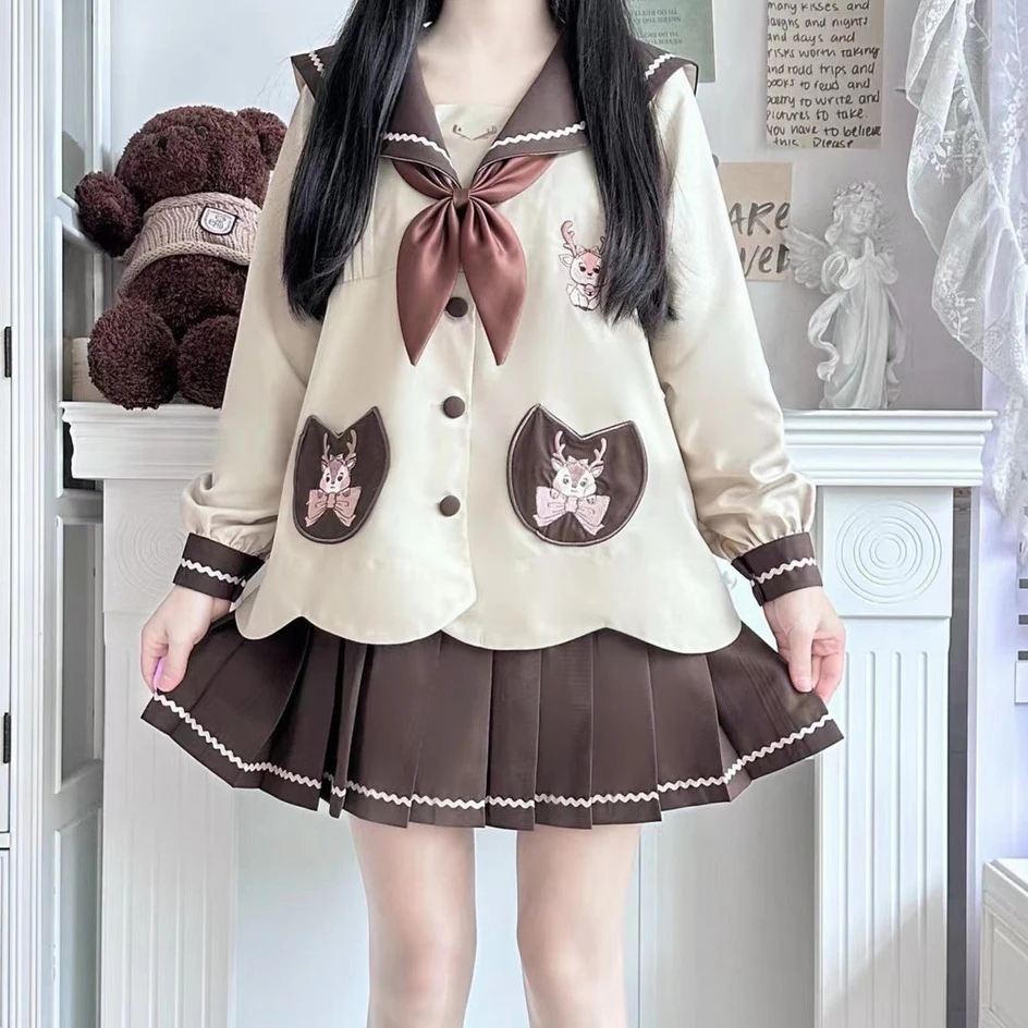 Japanese and Korean Sweet and Cute JK Uniform, Authentic Kindergarten Skirt Autumn Set Role-playing Female Student COS Girl
Japanese and Korean Sweet and Cute JK Uniform, Authentic Kindergarten Skirt Autumn Set Role-playing Female Student COS Girl