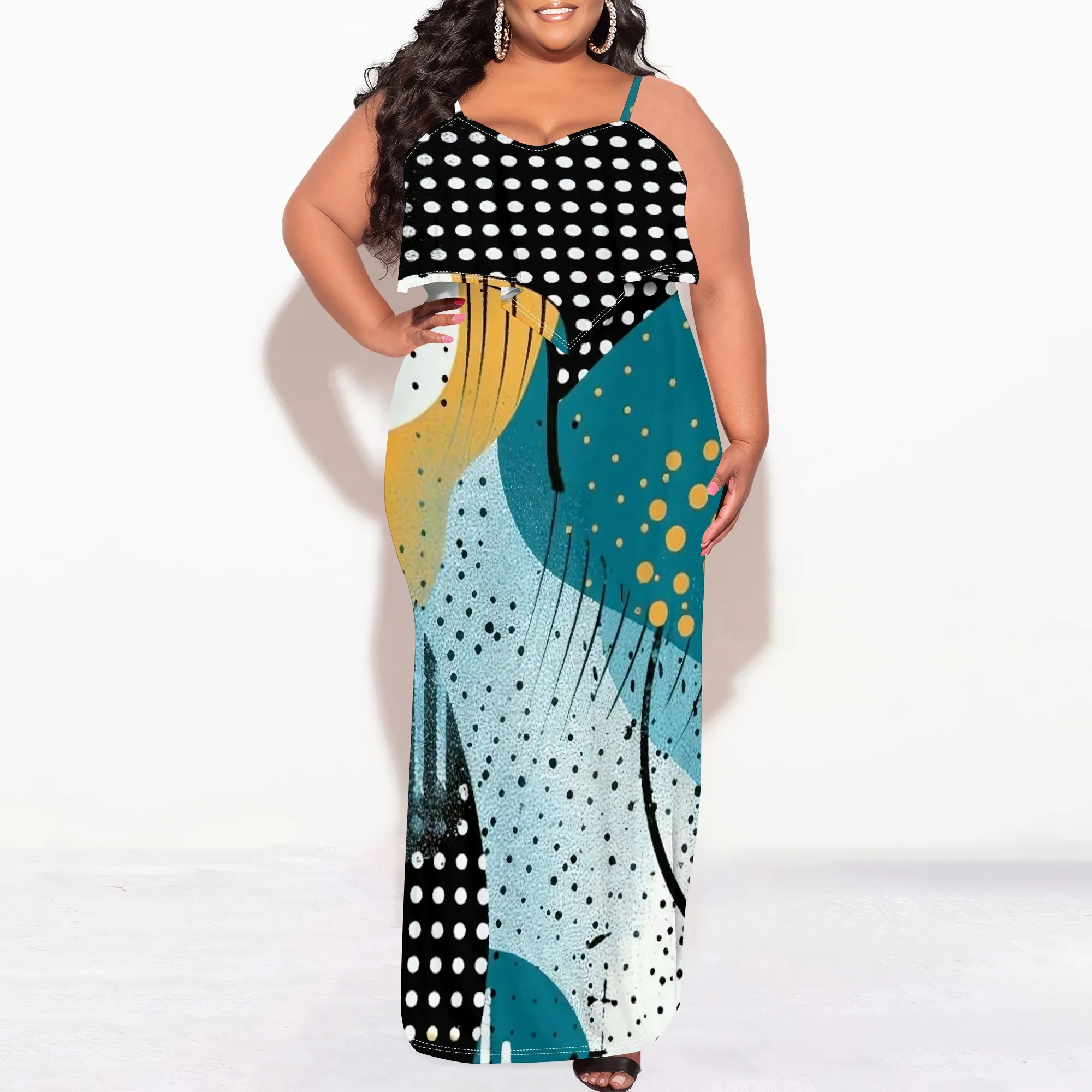 Plus Size Womens Sexy Casual Dresses for Curvy Women 3D Printed halterneck dress Short Sleeve Loose Maxi Dress
Plus Size Womens Sexy Casual Dresses for Curvy Women 3D Printed halterneck dress Short Sleeve Loose Maxi Dress