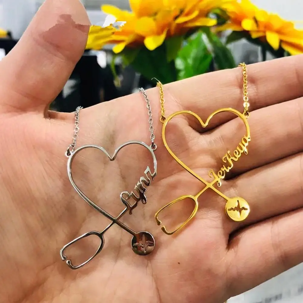 2025 Stainless steel custom necklace DIY personalized stethoscope name necklace real gold plating Valentine’s Day gifts
2025 Stainless steel custom necklace DIY personalized stethoscope name necklace real gold plating Valentine’s Day gifts