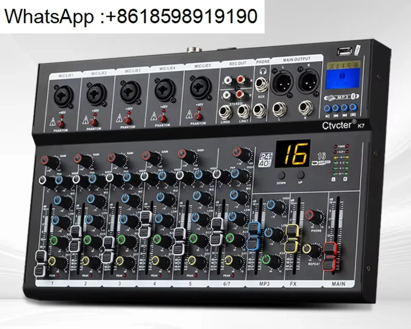 Small Mixer Stage Outdoor Performance Wedding Meeting Wireless Bluetooth Music USB Playback Reverb Console
Small Mixer Stage Outdoor Performance Wedding Meeting Wireless Bluetooth Music USB Playback Reverb Console