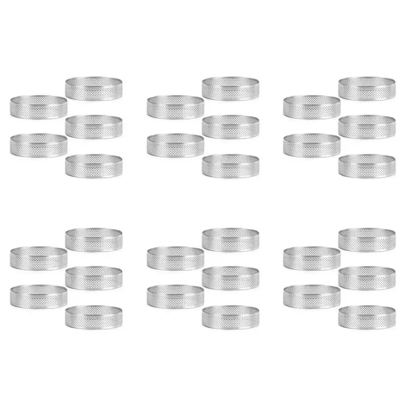 Stainless Steel Perforated Tart Ring, 30Pcs 5Cm Perforated Cake Mousse Ring,DIY Round Tart Rings For Baking Dessert Ring-AT30
Stainless Steel Perforated Tart Ring, 30Pcs 5Cm Perforated Cake Mousse Ring,DIY Round Tart Rings For Baking Dessert Ring-AT30