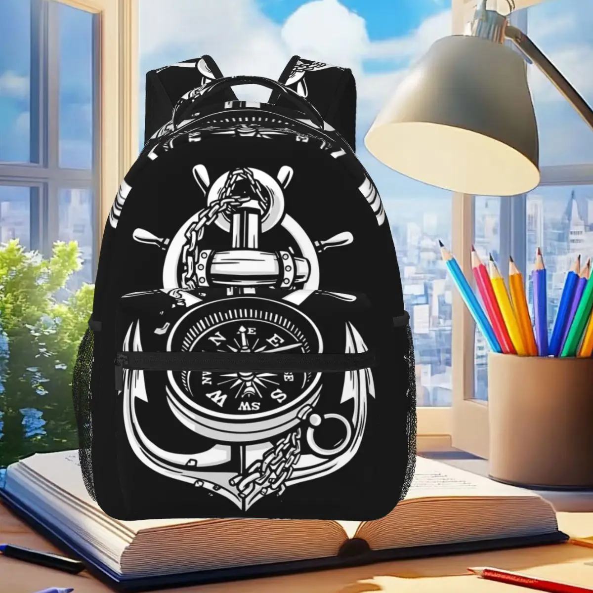 Compass And Anchor Backpack Student Boys Girls BookBag Kids School Bag Computer Shoulder Bags for Men Women
Compass And Anchor Backpack Student Boys Girls BookBag Kids School Bag Computer Shoulder Bags for Men Women