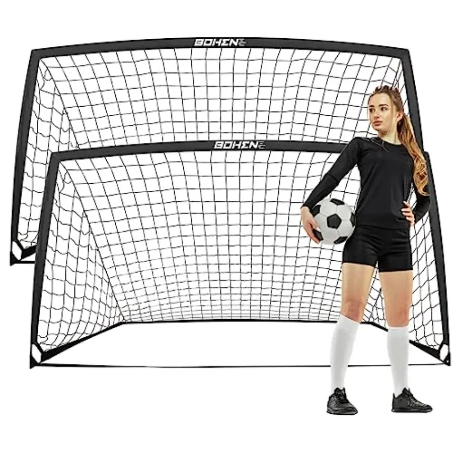 Backyard and indoor/outdoor portable folding soccer goals, 9x5 FT, durable PE net, black, lightweight with carry bag for youth
Backyard and indoor/outdoor portable folding soccer goals, 9x5 FT, durable PE net, black, lightweight with carry bag for youth