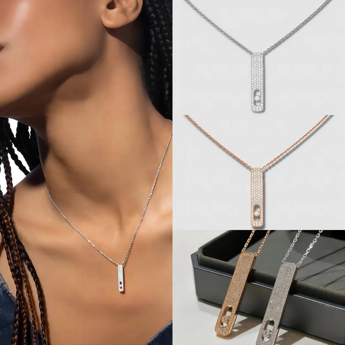 French luxury brand jewelry 925 sterling silver all diamond sliding pendant for women's necklaces with fashionable matching
French luxury brand jewelry 925 sterling silver all diamond sliding pendant for women's necklaces with fashionable matching