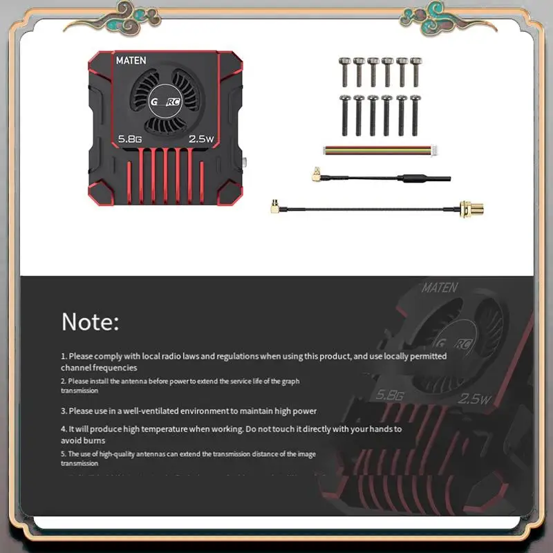 2.5W VTX For GEPRC 48CH Supports OSD Parameter Adjustment For FPV Long Range Drone
2.5W VTX For GEPRC 48CH Supports OSD Parameter Adjustment For FPV Long Range Drone