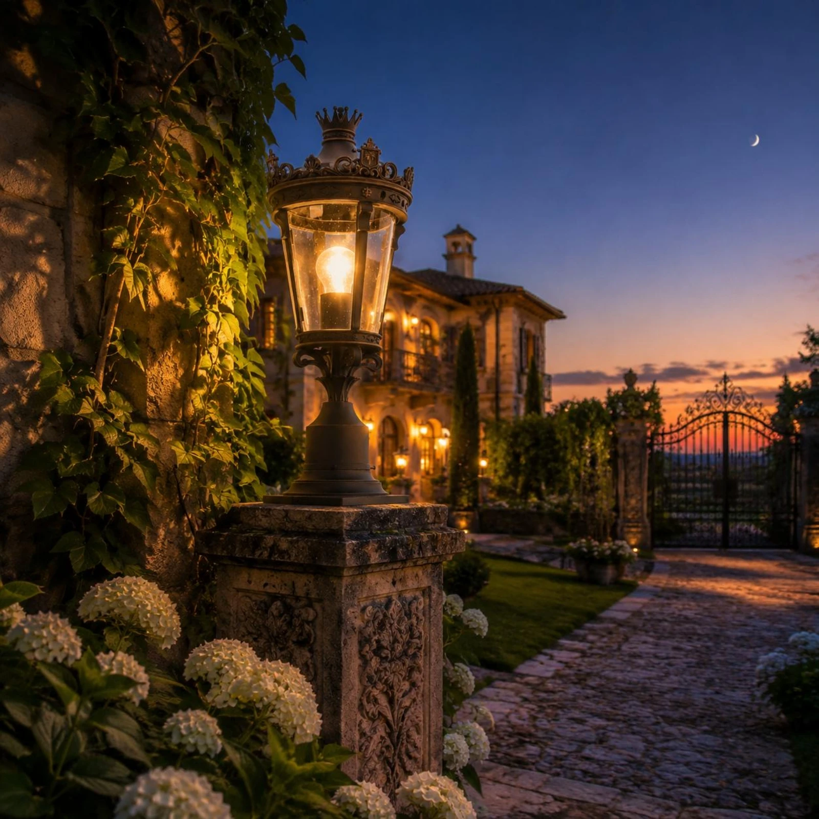 Outdoor Post-Top Lamp Crown-Like Finial Courtyard Wall Lamp Outdoor Post Lantern Ornate Trim Pillar Lantern Black-Bronze Finish
Outdoor Post-Top Lamp Crown-Like Finial Courtyard Wall Lamp Outdoor Post Lantern Ornate Trim Pillar Lantern Black-Bronze Finish