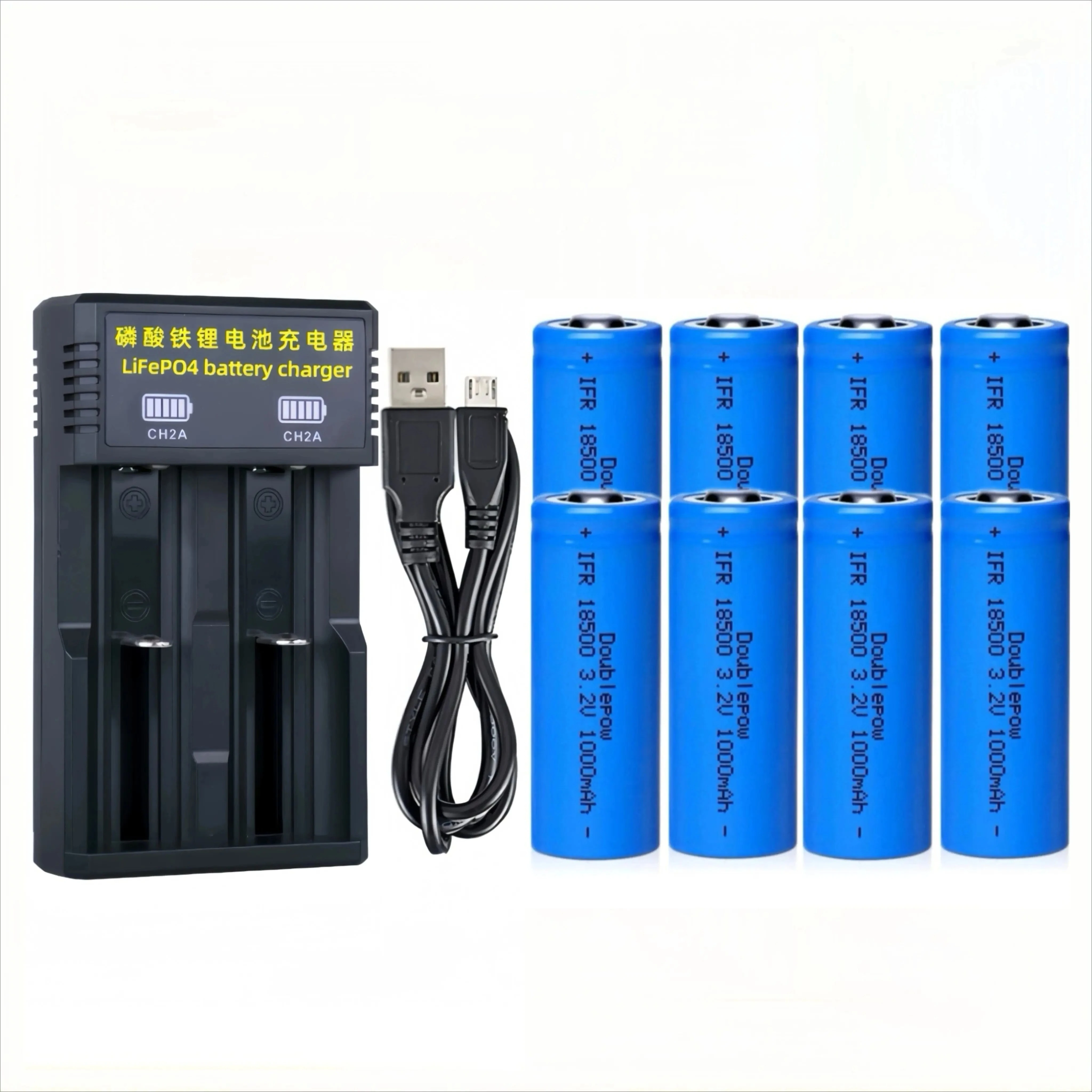 8PCS 18500 LiFePO4 battery 3.2V 1000mAh LiFePO4 Battery Charger for Flashlight Power bank Juicer Electric mosquito swatter Toys
8PCS 18500 LiFePO4 battery 3.2V 1000mAh LiFePO4 Battery Charger for Flashlight Power bank Juicer Electric mosquito swatter Toys