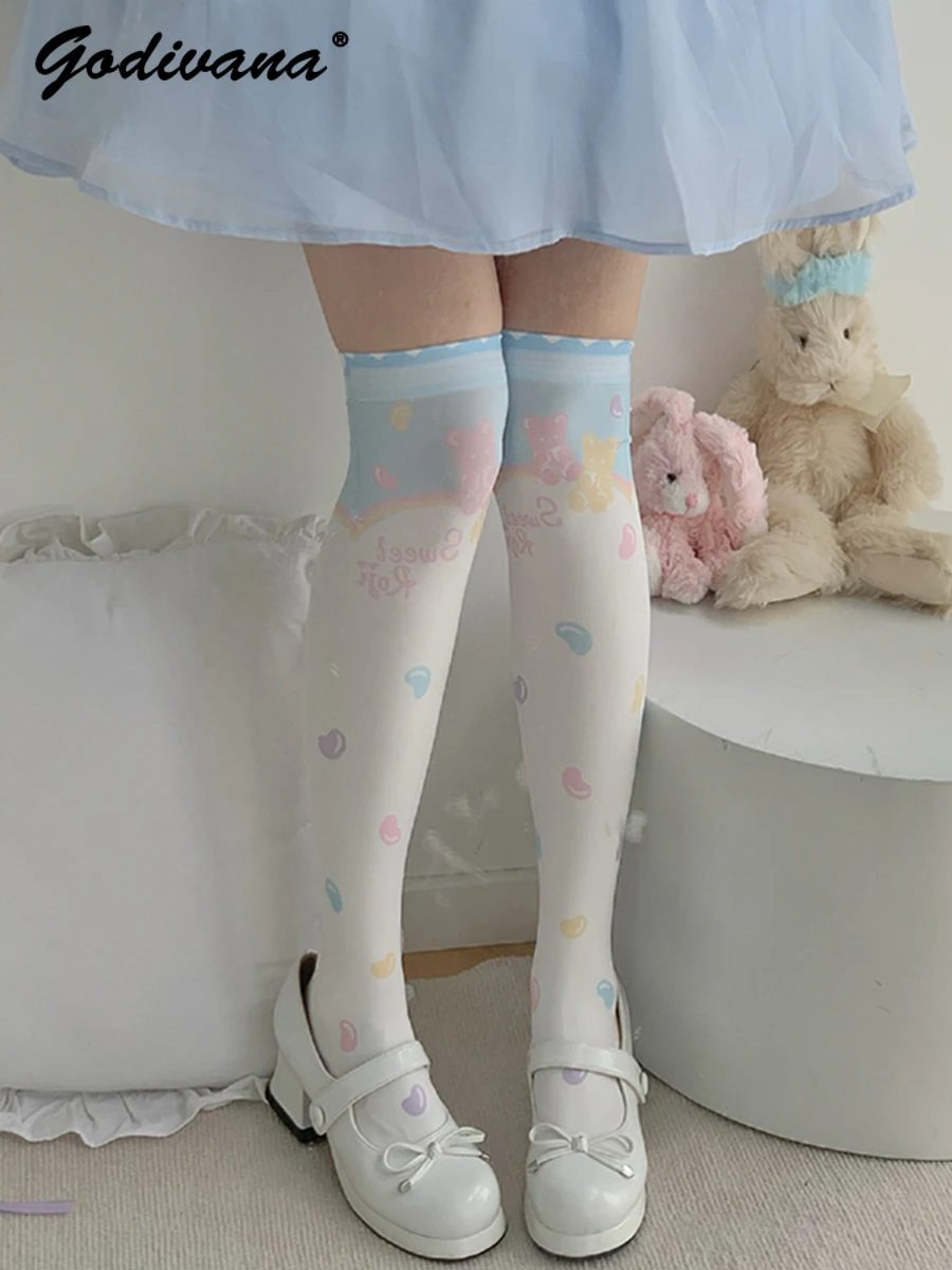 Lolita Long Socks for Women Spring Summer Tube Socks Velvet Print Above Knee Socks Lolita Japanese Sweet Stockings
Lolita Long Socks for Women Spring Summer Tube Socks Velvet Print Above Knee Socks Lolita Japanese Sweet Stockings